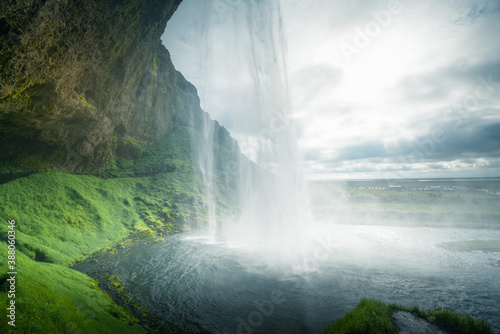 Seljalandfoss waterfall in summer time  Iceland