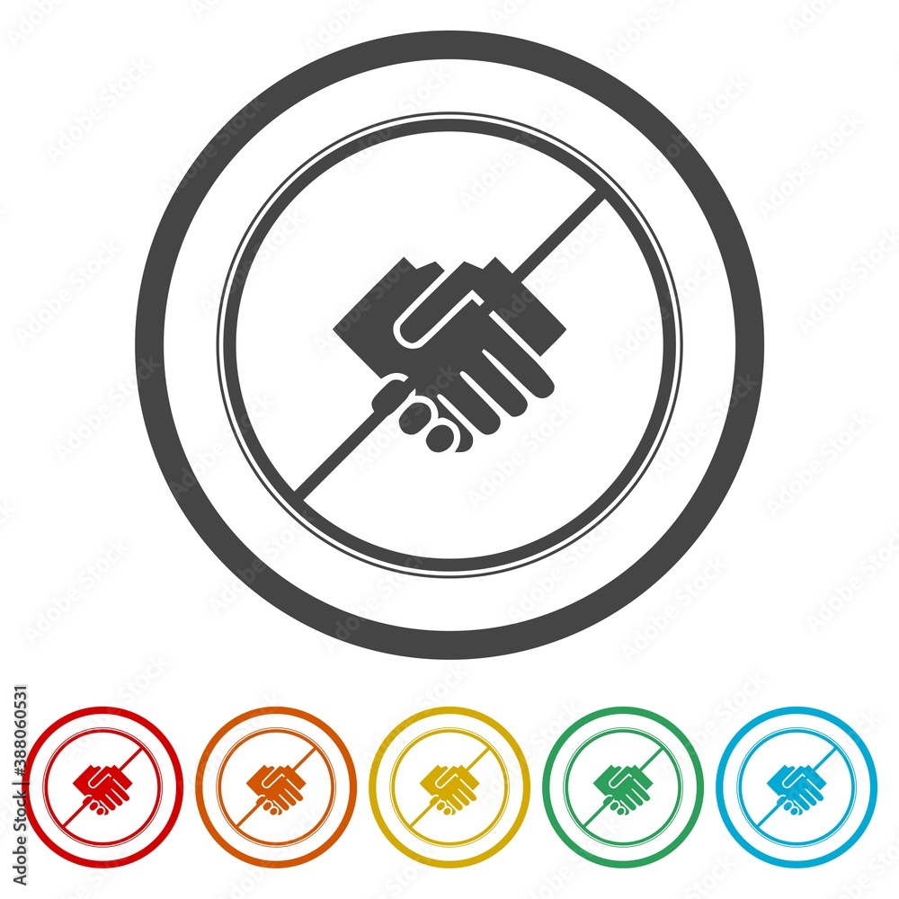 No Handshake ring icon, color set No Handshake ring icon, color set