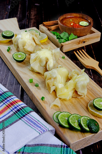 indonesian siomay appetizer with peanut sauce