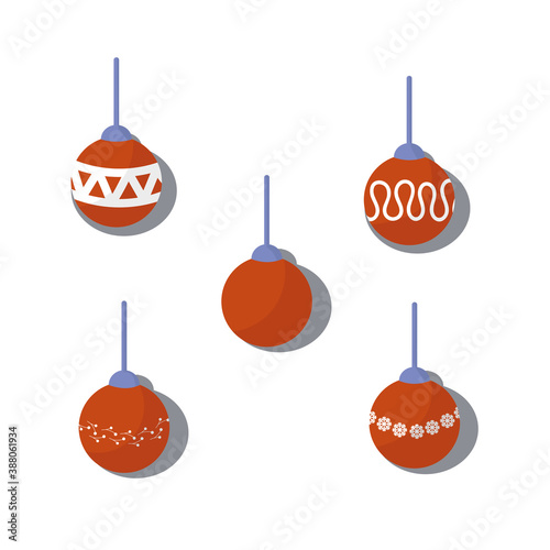 Set of Christmas decorations.