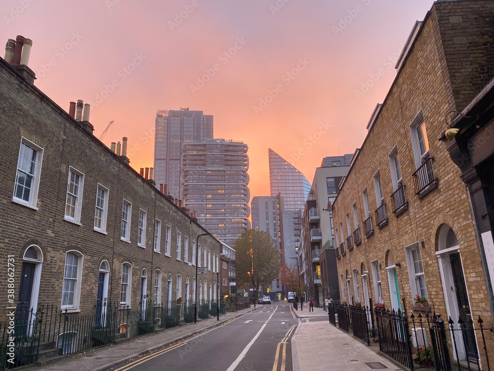 city in golden hour London