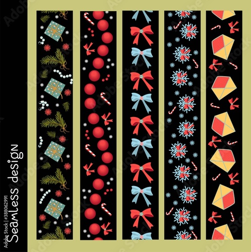 Festive border, template set. A large collection of congratulatory borders, ornaments, brushes. Abstract geometric dividers, sseasonal symbols design elements