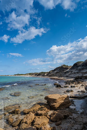Beach hike to the Torre Guaceto in Apulia, Italy through the maritime nature reserve