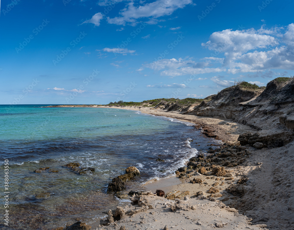Beach hike to the Torre Guaceto in Apulia, Italy through the maritime nature reserve Beach hike to the Torre Guaceto in Apulia, Italy through the maritime nature reserve