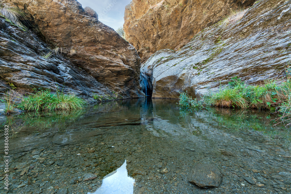 Water in a ravine in Sierra Nevada