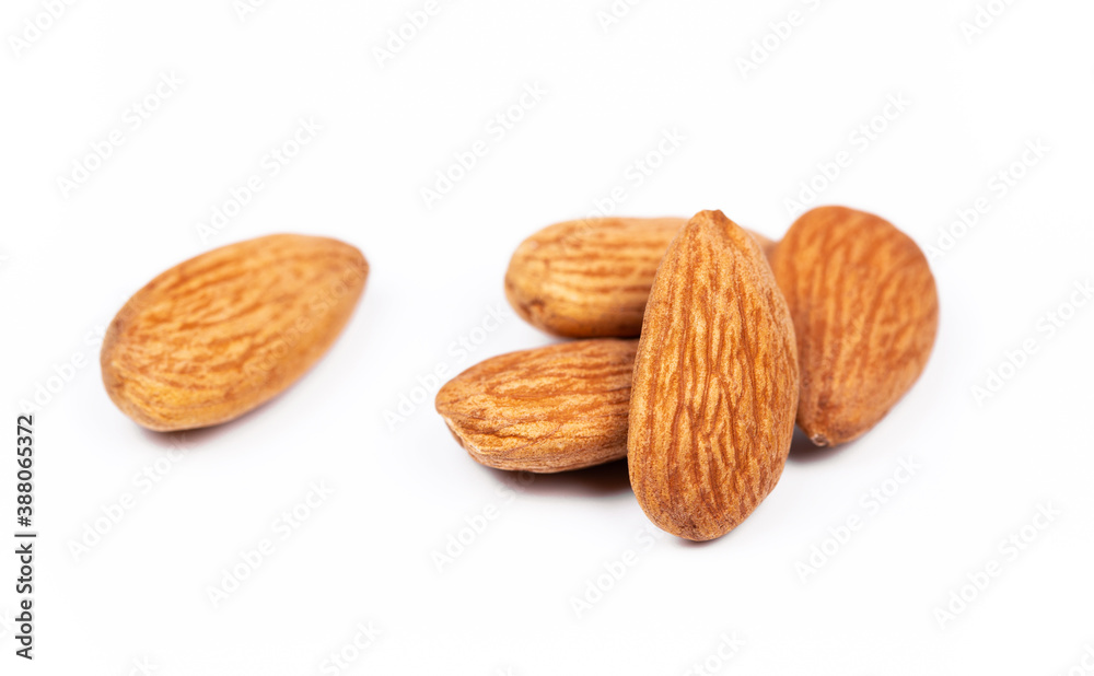 almond nuts isolated on white background almond nuts isolated on white background