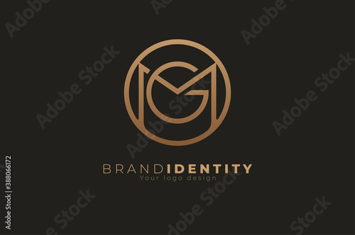 Abstract initial letter M and G logo  usable for branding and business logos  Flat Logo Design Template  vector illustration