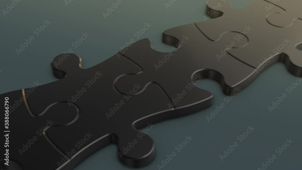 close-up view of puzzle pieces, on piece has a different color, concept of teamwork and leadership (3d render) close-up view of puzzle pieces, on piece has a different color, concept of teamwork and leadership (3d render)