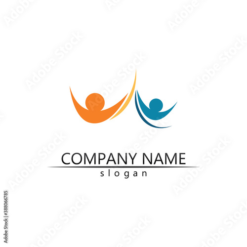 people Community care group network and social icon design logo and template