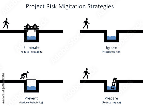 Project Risk Migitation Strategies, A matrix illustrating different types of risk migitation in projects
