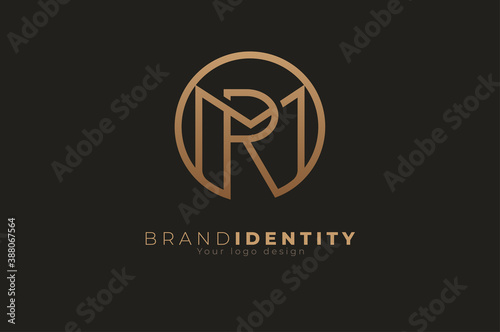 Abstract initial letter M and R logo, usable for branding and business logos, Flat Logo Design Template, vector illustration