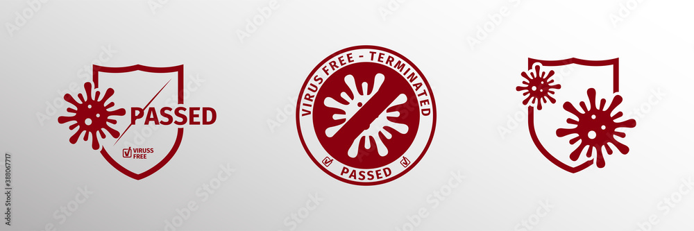 virus free corona icon for web or print element virus free corona icon for web or print element