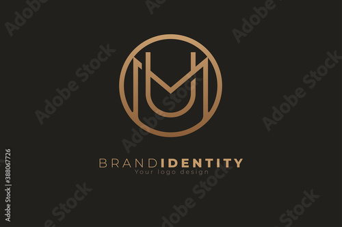 Abstract initial letter M and U logo, usable for branding and business logos, Flat Logo Design Template, vector illustration
