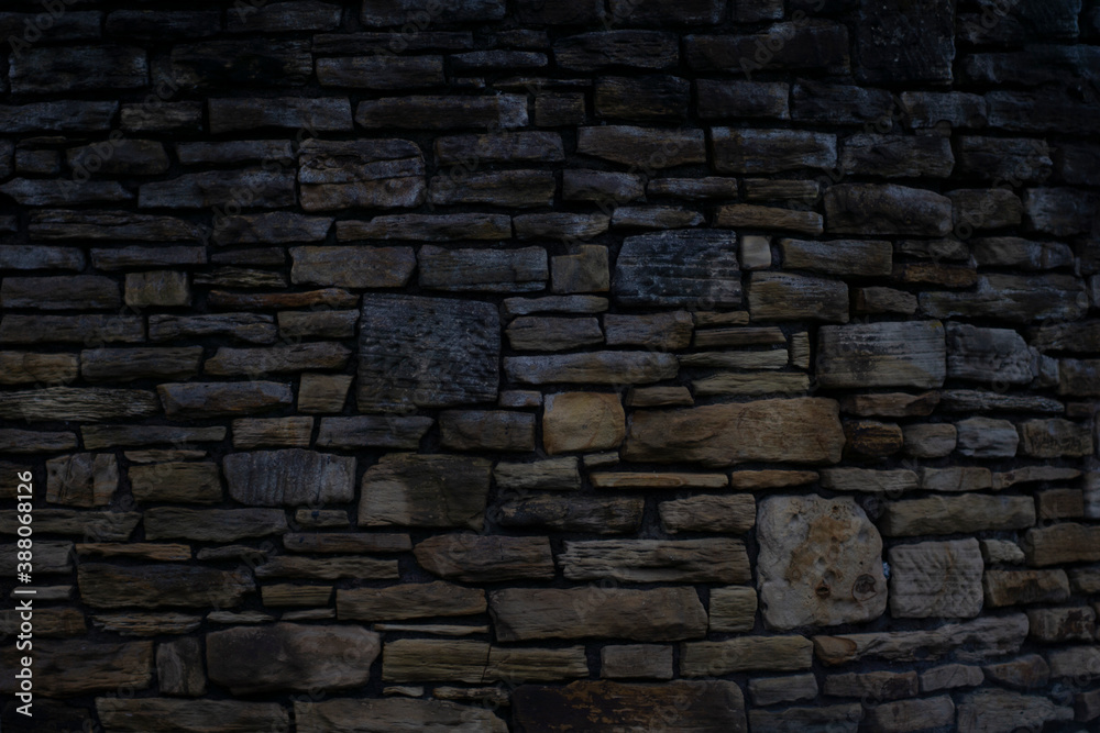 Irregular Shaped Old Stone Wall