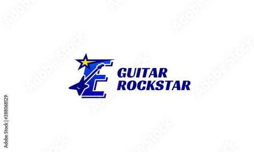 Free Download letter E electric guitar alphabet logo - GFXLoad