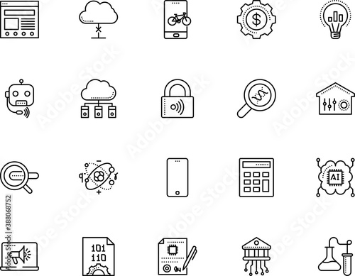 technology vector icon set such as: email, transport, programmer, dollar, house, developer, template, manager, silhouette, proton, face, icons, cyber, engineering, mathematics, settings, frontend