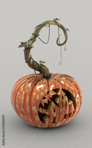Pumpkin carved for halloween - castle