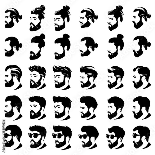 Cool beard man logo design