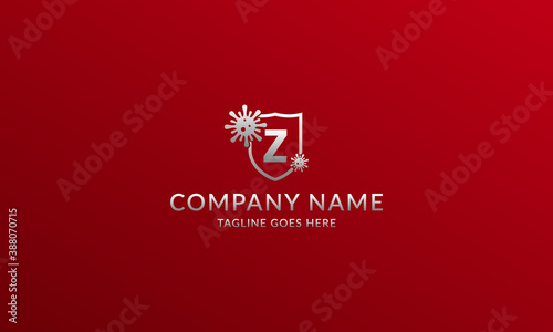 letter Z anti viral shield logo template for company product or volunteer