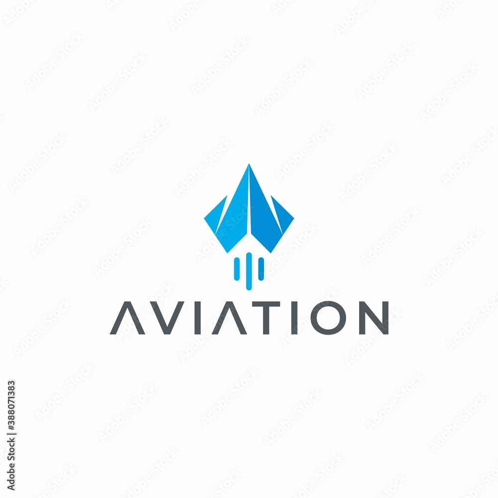 Aviation airplane logo, fly arrow Stock Vector | Adobe Stock