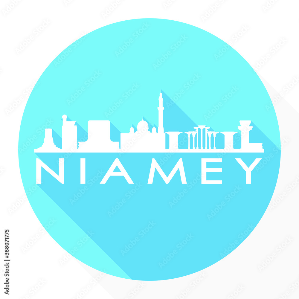 Niamey Niger Flat Icon Skyline Silhouette Design City Vector Art Logo.