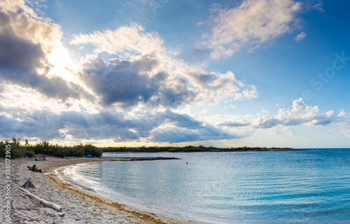 Beach hike to the Torre Guaceto in Apulia  Italy through the maritime nature reserve