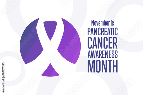 November is Pancreatic Cancer Awareness Month. Holiday concept. Template for background, banner, card, poster with text inscription. Vector EPS10 illustration.