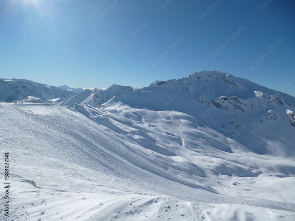 snow covered landscape in alps, france