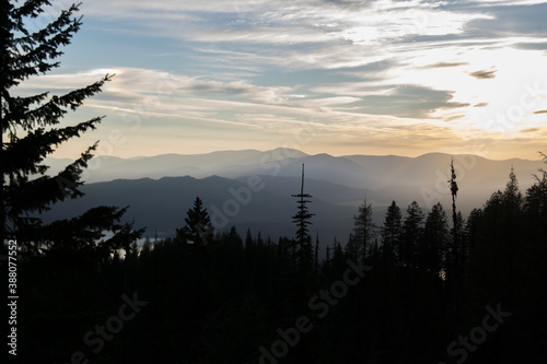 sunset in the mountains