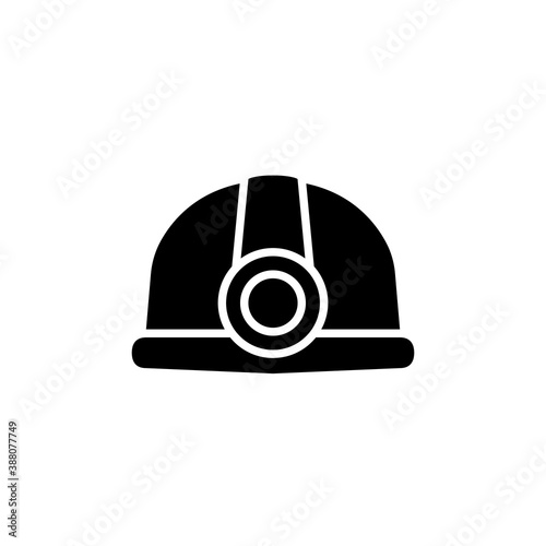 Coal miner hat silhouette icon. Clipart image isolated on white background.