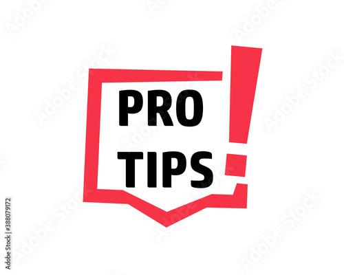 Pro tips sign icon. Clipart image isolated on white background. photo