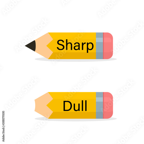 Sharp and Dull Pen icon. Clipart image isolated on white background.