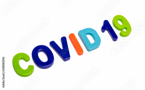 Text COVID-19 on a white background.