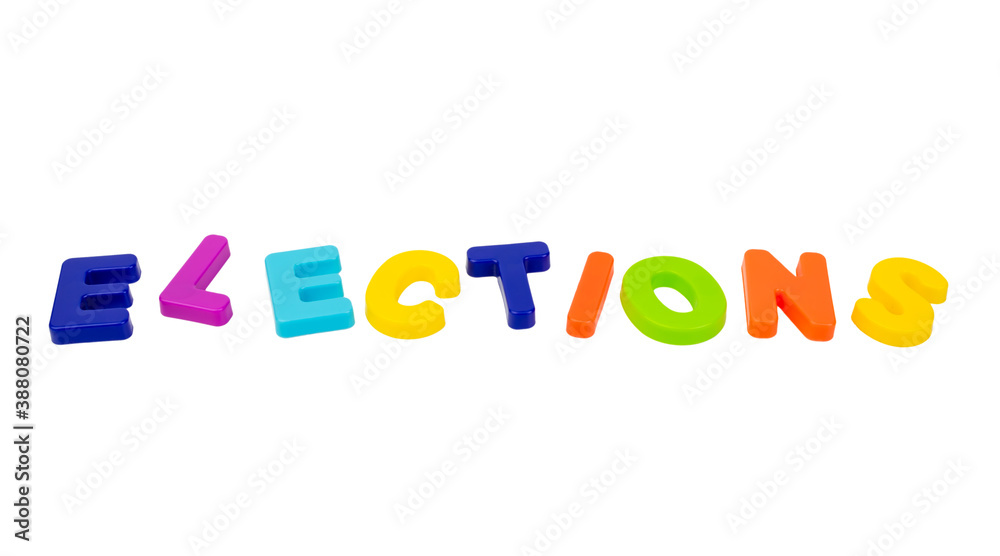 Text ELECTIONS on a white background. Text ELECTIONS on a white background.