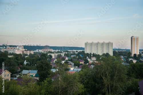 Urban landscape of a city. Upper view