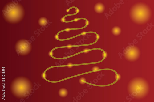 christmas background with christmas tree and lights