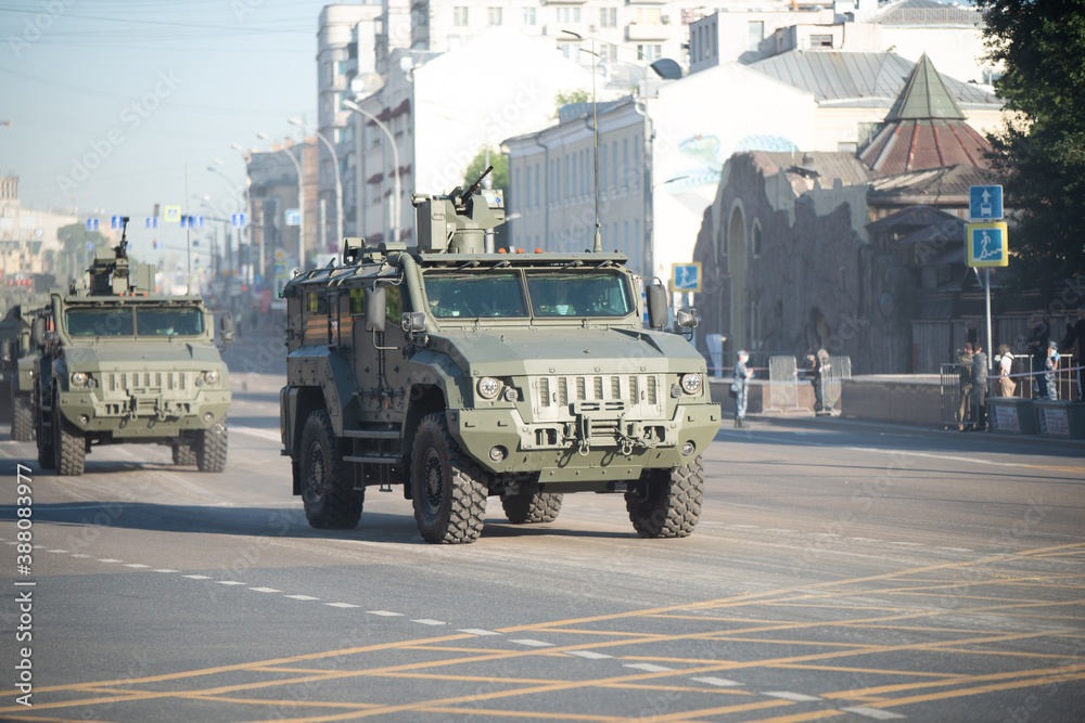 Fototapeta premium military equipment in the city