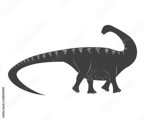 Little apatosaurus cartoon baby. Jurassic period dinosaur icon isolated on white  apatosaurus vector illustration