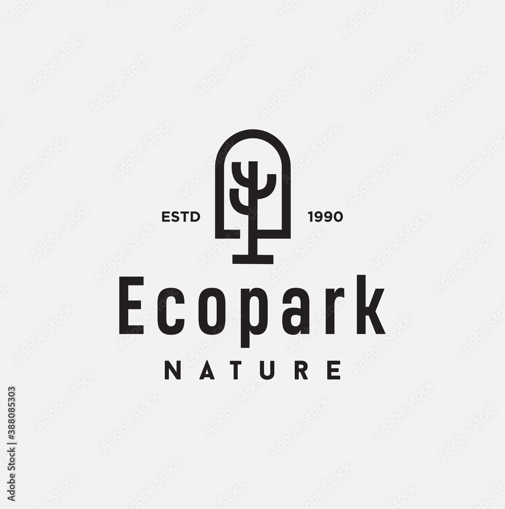 Unique Park Logo Design Nature Organic. Simple Modern Line Art Tree logo Design Vectro Stock. Unique Park Logo Design Nature Organic. Simple Modern Line Art Tree logo Design Vectro Stock.