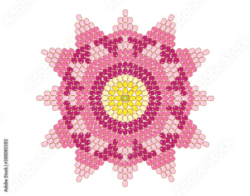 Obraz na plátně Beaded Flower / Beadwork