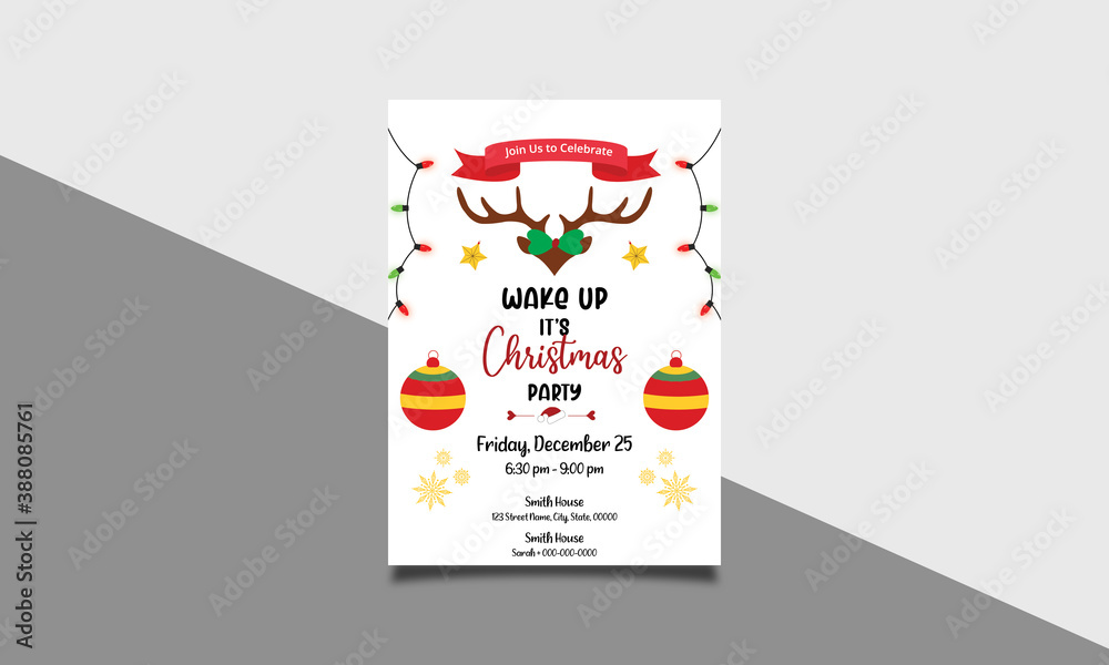 Reindeer Christmas Invitation Reindeer Christmas Invitation