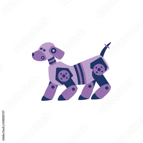 Funny robot dog a flat vector isolated illustration