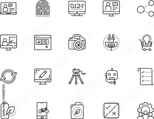 technology vector icon set such as: advertising, engineering, chatbot, ecommerce, invoice, electrical, refresh, talk, text, public, turn, e learning and education, link, pellet, minute, globe