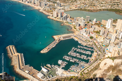 Landscape of the city of Calpe, with views of the sports port and the city.