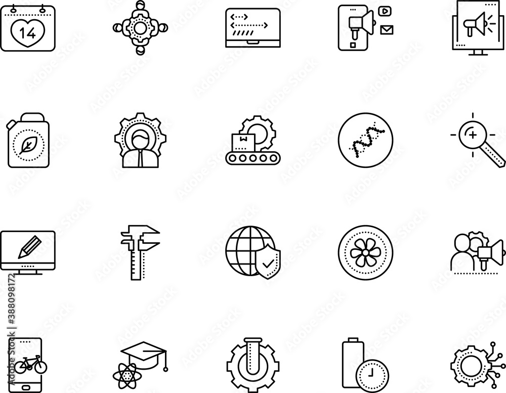technology vector icon set such as: physics, micro, efficient, february, teaching, charge, gauge, write, meter, bioinformatics, html, hat, loudspeaker, turbine, coding, api, chromosome, rule