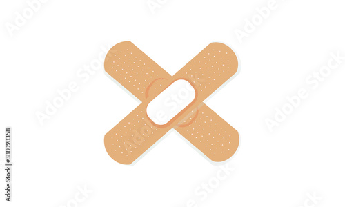 Vector set of auxiliary bandages of different shapes.
