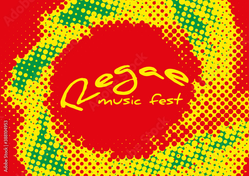 Flyer for reggae music fest with halftone background