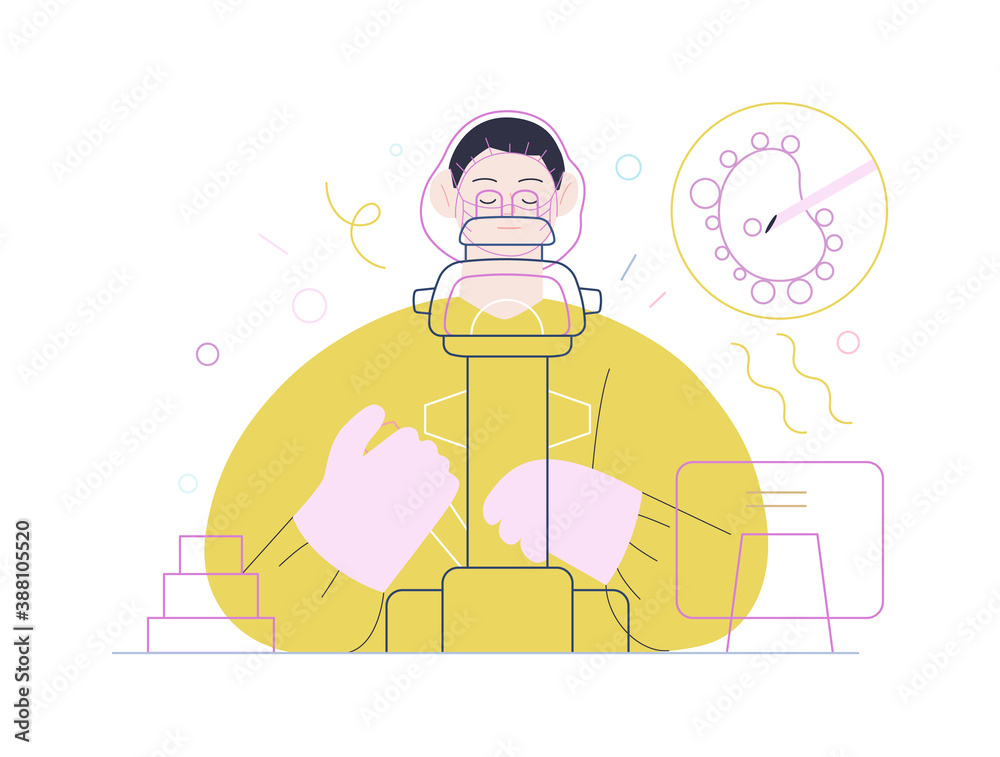 Fototapeta premium Test tube baby, in vitro fertilization, IVF -medical insurance illustration -modern flat vector concept digital illustration - laboratory assitant carrying out the procedure of IVF, medical laboratory
