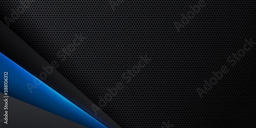 Black blue abstract presentation background with blue lights stripes. Vector illustration design for presentation, banner, cover, web, flyer, card, poster, game, texture, slide, magazine, and ppt