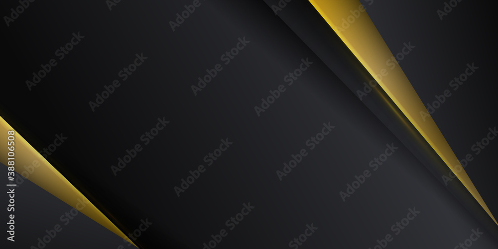 Abstract black yellow futuristic geometric triangles banner background Abstract black yellow futuristic geometric triangles banner background